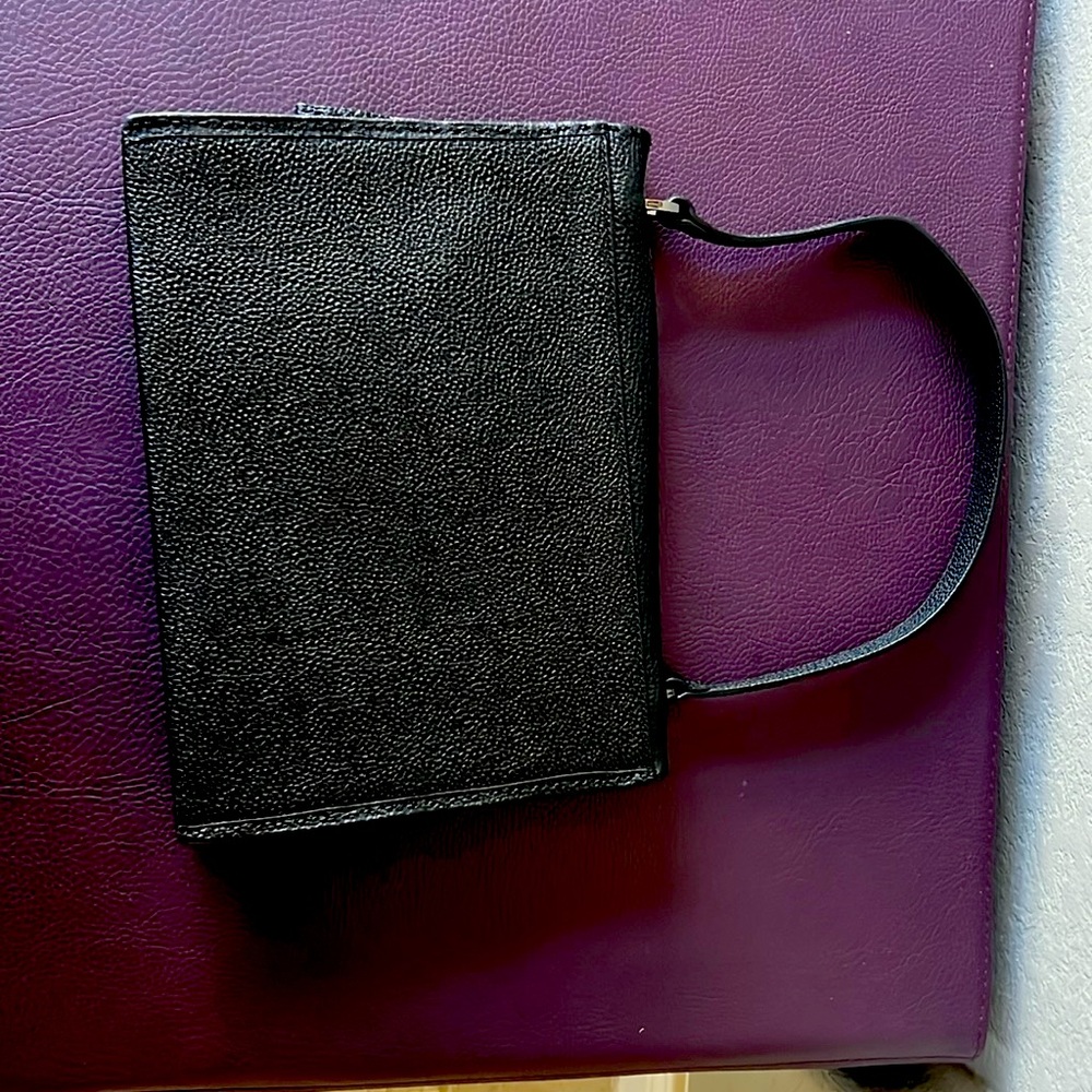 Black leather shoulder bag